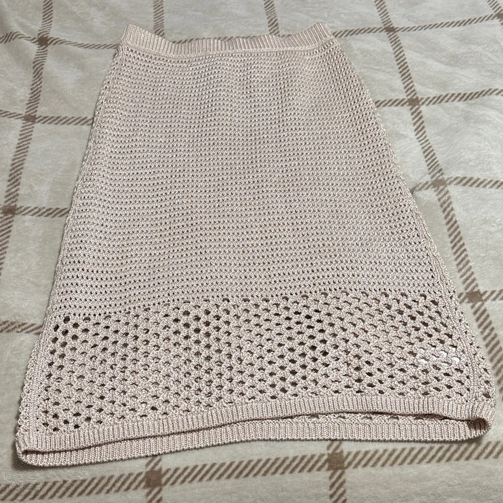 Ann Taylor Beige Knit Midi Skirt - Picture 2 of 6